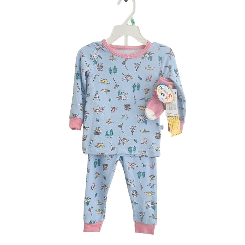 18M Sleep On It Kids Pajama Set Camping Print